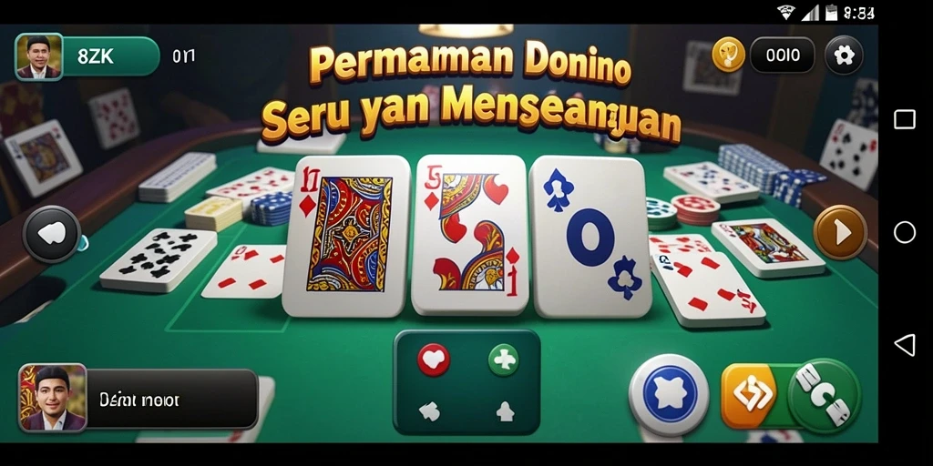 Tangkapan layar utama menampilkan serunya permainan Domino 8ZK.