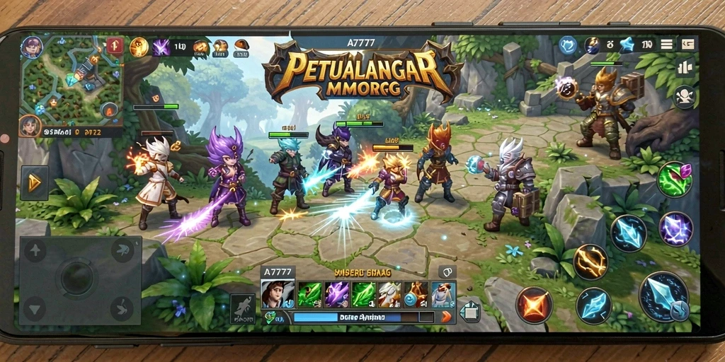 Screenshot gameplay A7777 menampilkan petualangan seru dalam dunia MMORPG.