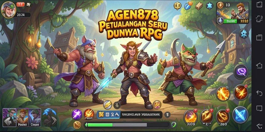 Tampilan gameplay RPG seru dari AGEN878 dengan pertempuran epik.
