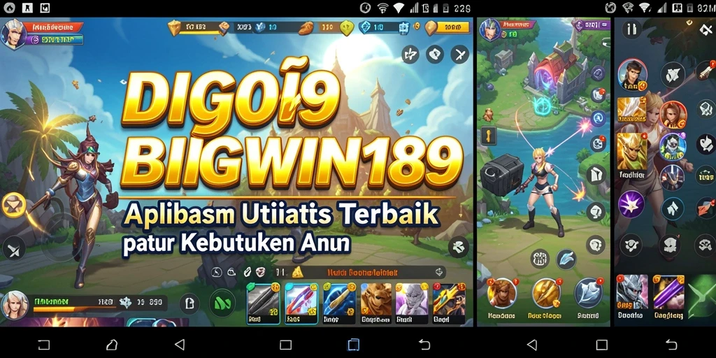 Tampilan aplikasi BIGWIN189 dengan fitur utilitas yang modern dan intuitif.