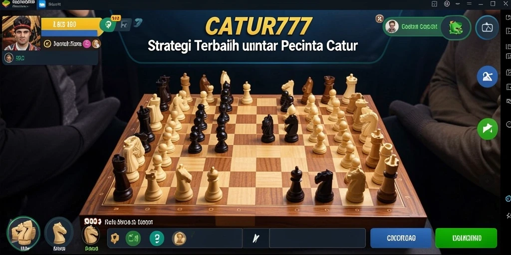 Tampilan utama gameplay CATUR777 yang seru dalam pertarungan strategi catur.