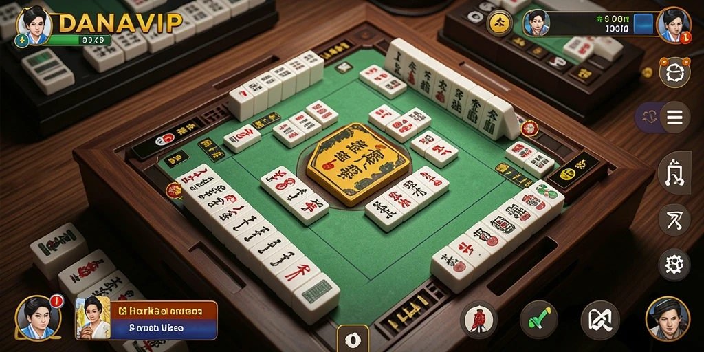 Tampilan gameplay Mahjong yang menarik dan menantang di DANAVIP.