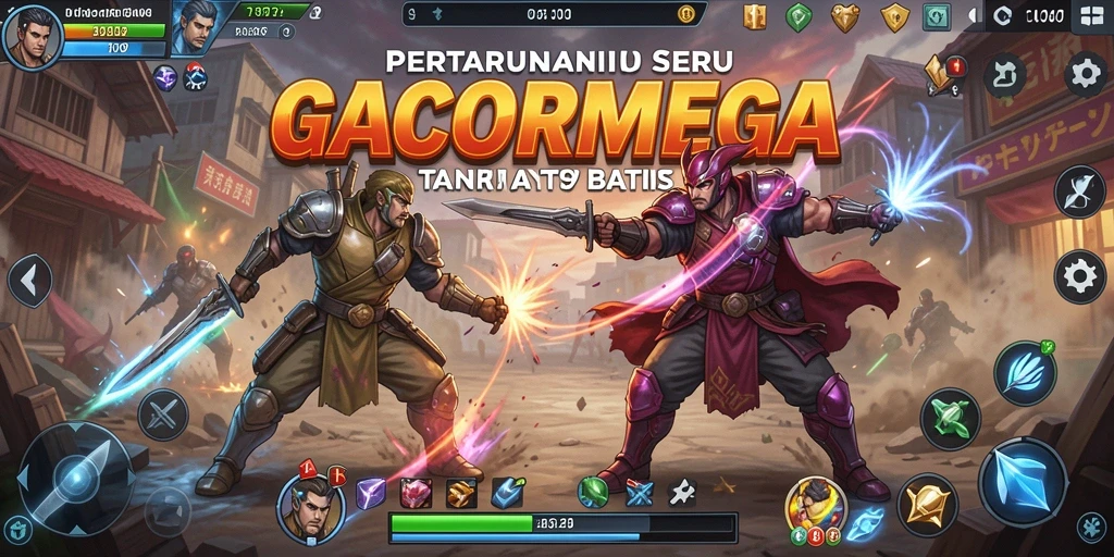 Screenshot GACORMEGA menampilkan aksi pertarungan yang intens dan karakter yang dinamis.
