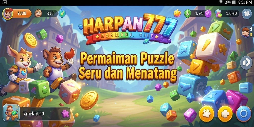 Gameplay seru HARAPAN777 yang penuh tantangan puzzle mendebarkan.