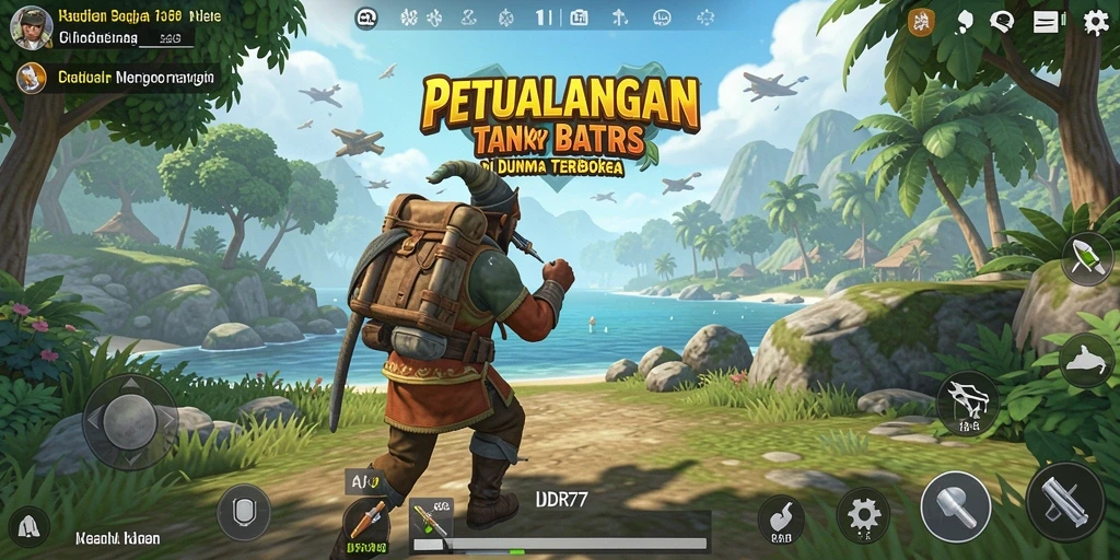 Screenshot gameplay IDR77 menampilkan petualangan seru di dunia terbuka.