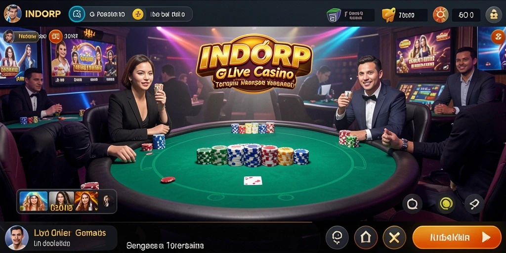Tampilan gameplay Live Casino di INDORP yang mendebarkan.