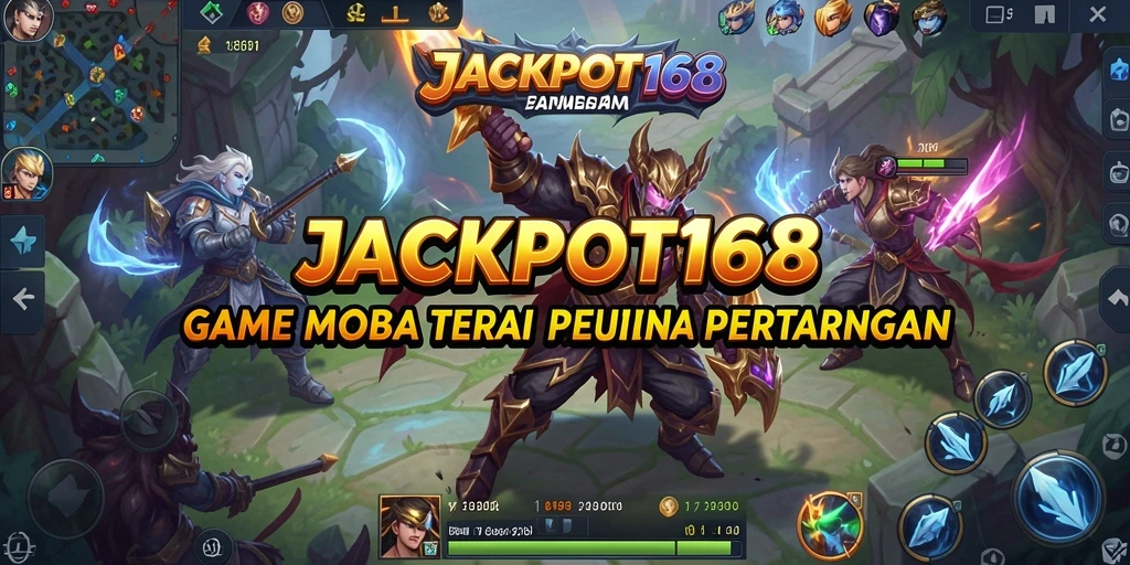 Tampilan gameplay seru JACKPOT168 saat pertarungan tim berlangsung.
