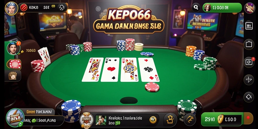 Screenshoot gameplay KEPO66 menampilkan aksi seru permainan Poker.