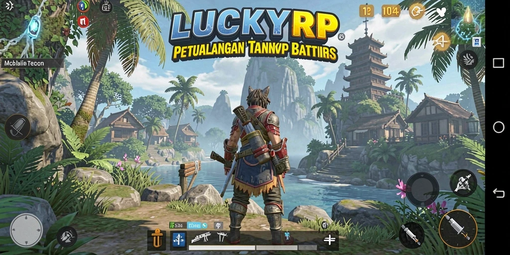 Screenshot utama LUCKYRP menampilkan gameplay eksplorasi dunia terbuka yang mendalam.