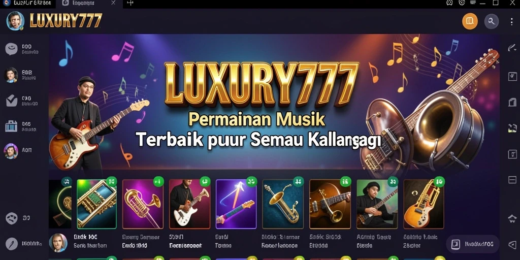 Tampilan gameplay LUXURY777 dengan interaksi musik yang seru.