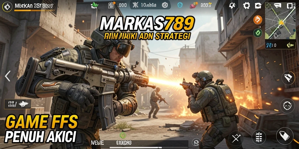 Tampilan gameplay intens dan penuh aksi di MARKAS789.
