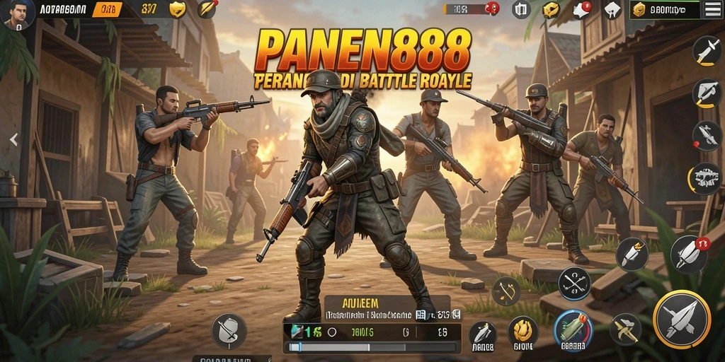 Tangkapan layar utama PANEN88 yang menunjukkan aksi pertempuran Battle Royale.