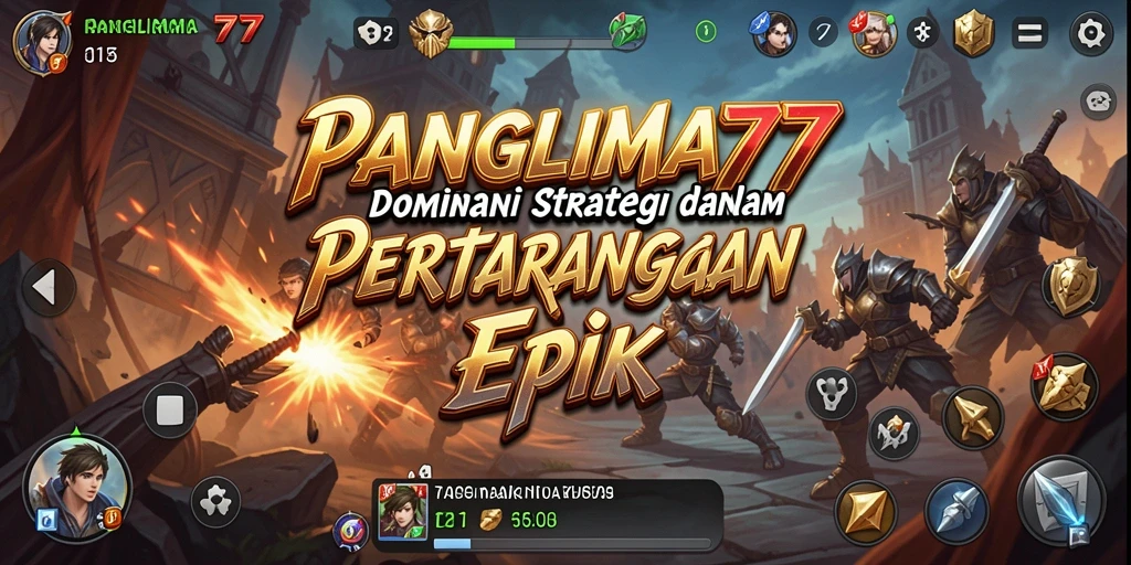 Tampilan gameplay <strong>PANGLIMA77</strong> menunjukkan strategi yang mendalam dan pertarungan epik.