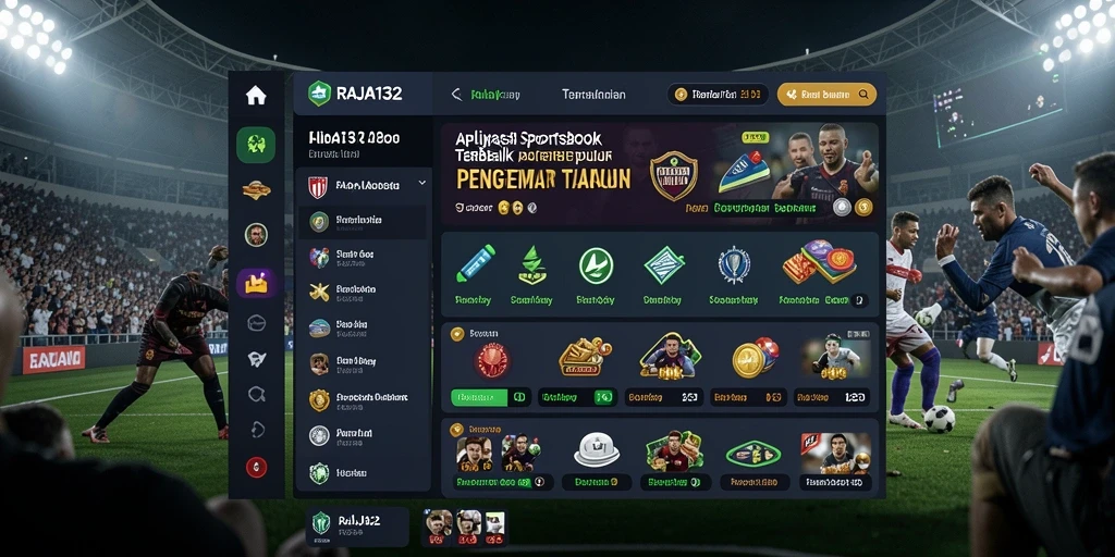 Tampilan antarmuka RAJA132 dengan berbagai pilihan olahraga taruhan.