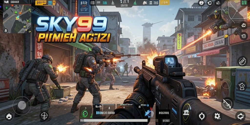 Tampilan mendebarkan dari gameplay SKY99 yang intens.