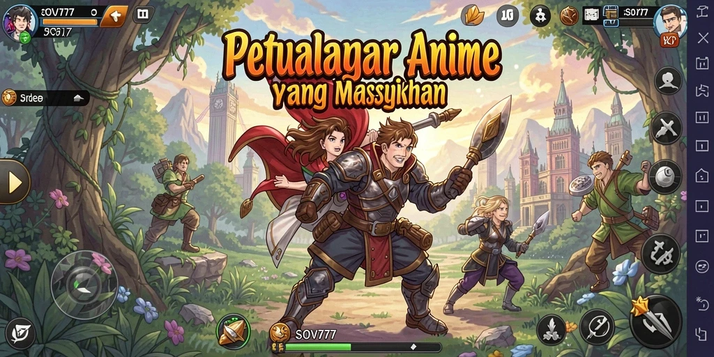 Screenshot gameplay SOV777 yang menampilkan aksi karakter anime.