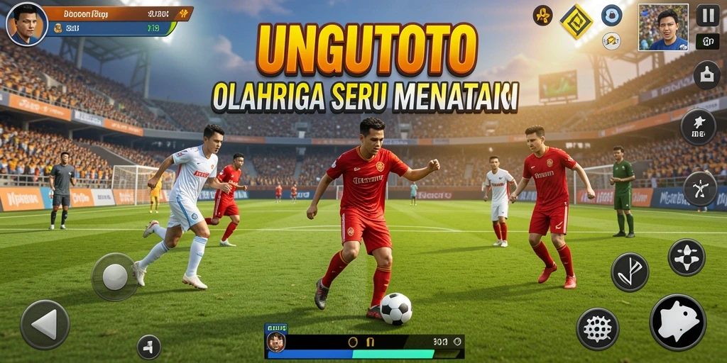 Tampilan gameplay UNGUTOTO dengan aksi olahraga yang mendebarkan.