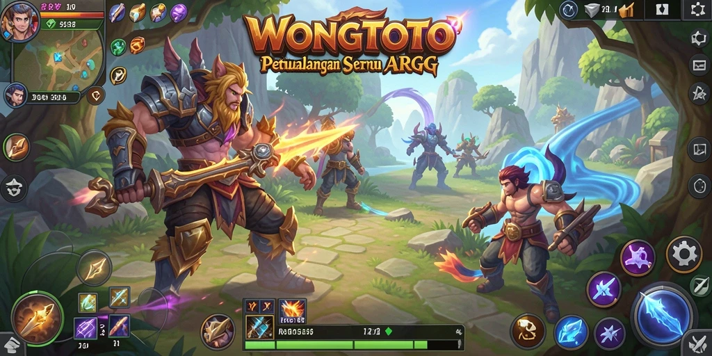 Screenshot gameplay WONGTOTO dengan aksi pertempuran yang mendebarkan.