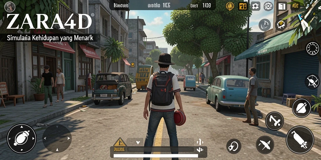 Screenshot gameplay ZARA4D menampilkan interaksi karakter yang menarik.