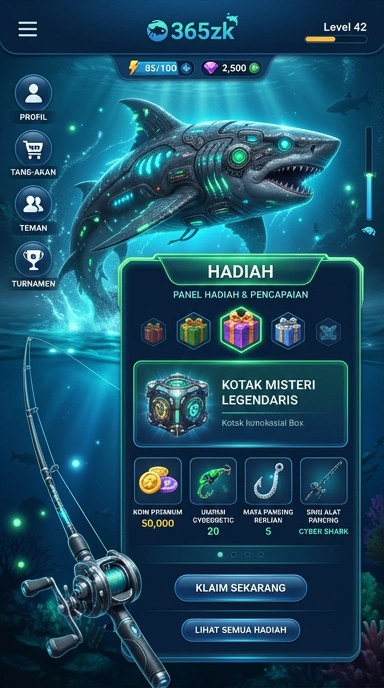 Screenshot halaman utama aplikasi 365zk dengan tampilan menarik.